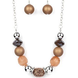 Paparazzi A Warm Welcome Copper Necklace and Earring Set